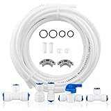 Refrigerator Water Line Splitter, 26-Feet 1/4' Fridge Ice Maker Water Line Connection Installation...