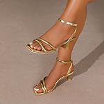 Amoji Women 2.5 Inch Kitten Heels Two Strap Party Wedding Dress Shoes FZ327