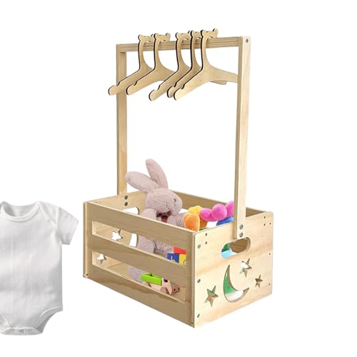 Sollee Caja Colgador Ropero Bebé con 5 Piezas Perchas - Cesta para Bebé - Organizador para Guardería Celebración Revelación de Género Cumpleaños y Reuniones Familiares para Salón y Dormitorio