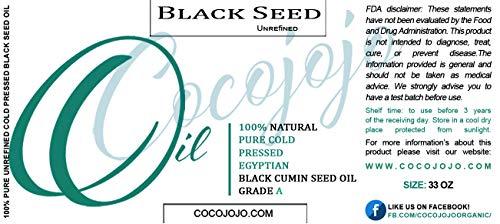 Egyptian Black Seed Oil - Bulk 32 Oz - 100% Pure, Natural, Black Cumin Seed Oil, Unrefined, Kalonji, Cold Pressed, Extra Virgin, Blessed Seed, Vegan, Non Gmo - Premium Grade A For Hair Skin Body Nails #TOP2