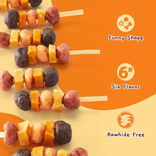 Image of Jungle Calling Dog Treats,Dogs Kabob with Cod Stick, Rawhide-Free Chews, Made with Chicken, Duck, Beef, Sweet Potato and Pumpkin