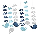 SAFIGLE 6 Stück Deckendekorationen mit Blauen Walmotiven aus Langlebigem Glitzerpapier für Kindergarten und Klassenzimmer Hängedeko