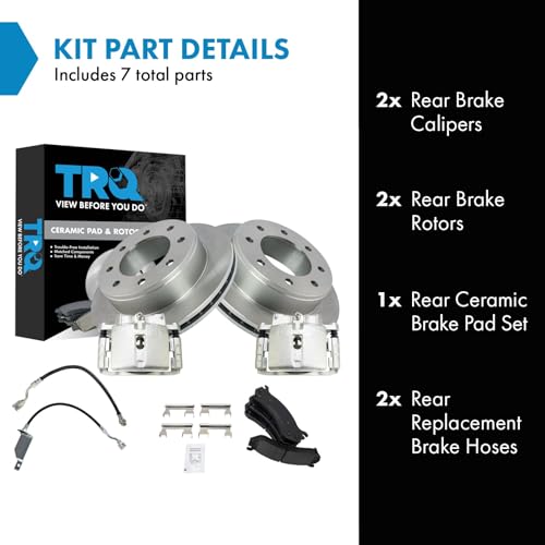 Image of TRQ Brake Pad & Rotor Kit Ceramic Compatible with 2004 Chevrolet Silverado 2500 2004-2006 Silverado 2500 HD 2000-2006 Suburban 2500 GMC Sierra 2500 Sierra 2500 HD Yukon XL 2500