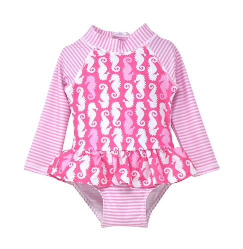 Image of Flap Happy Baby Girls' UPF 50+ Alissa Infant Ruffle Rash Guard Swimsuit