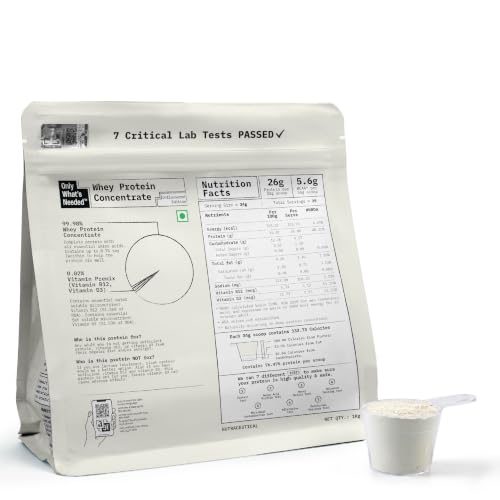 Image of ONLY WHAT'S NEEDED By Food Pharmer | OWN Unflavoured Edition | Whey Protein Concentrate 1kg | 26g Protein per Scoop | No Added Sugar | No Added Flavours | No Artificial Sweeteners | Lab Tested | 29 Servings