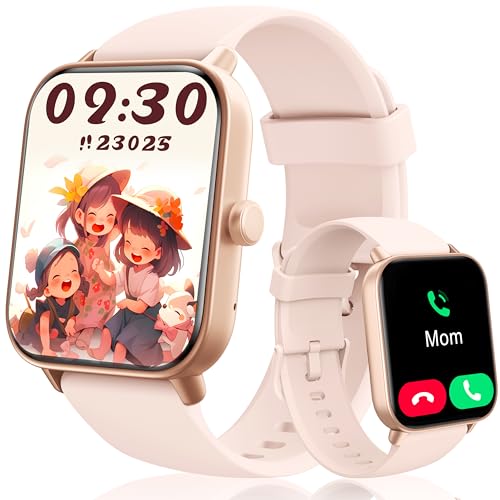KALINCO Reloj Inteligente Niños, Smartwatch Niña con Alexa Llamadas y Whatsapp Estrés Frecuencia Cardíaca SpO2 100 Deportes Sueño Regalo Niño 5+ añ