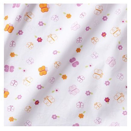 KidsLineTiddliwinks Sweet Safari Fitted Sheet in White/Pink