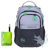 2 Teile Set: ELEPHANT HERO Signature Rucksack mit viel Stauraum (30 L) und Super Soft AIR 3D Rücken, inklusive Regenschutz-Hülle!