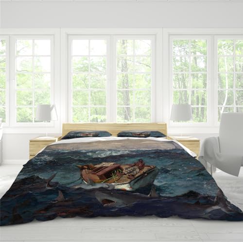 Housse de couette 260x240 impressionnisme océan avec 2 taies - 4