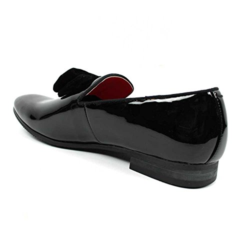 AZAR Tuxedo Slip Men's Dress Shoes Velvet Satin Bow On Top2
