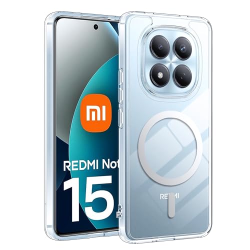 Fitudoos Funda para Xiaomi Redmi Note 15 Pro 4G, Compatible con MagSafe, Protección de Grado Militar, Resistente a Golpes, Antiamarilleo y arañazos Funda Transparente.