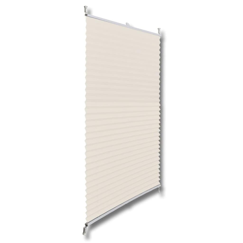Tenda Plissè,Tenda A Rullo Doppio,Tende Veneziane Per Interni Senza Forare Adatto Per Camere Da Letto, Balconi, Porte, Finestre, Finestre Della Cucina 100x200cm Crema