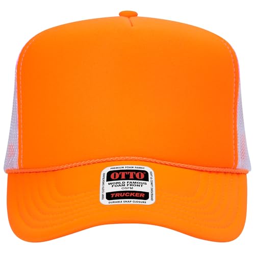 Image of OTTO Polyester Foam Front 5 Panel High Crown Mesh Back Trucker Hats in 97, Bulk, Wholesale
