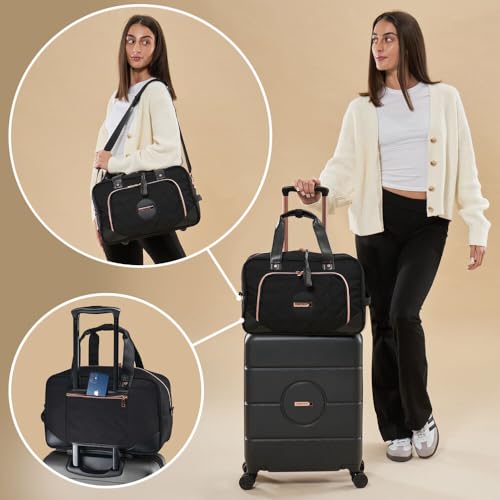 Cabin Max Vela 40x20x25 Underseat Cabin Bag for Travel - Carry On Bag with Trolley Sleeve for Ryanair Wizzair Hand Luggage Bag 20L- Flight Bag - Small Overnight Holdall Bags for Women & Men - Image 4