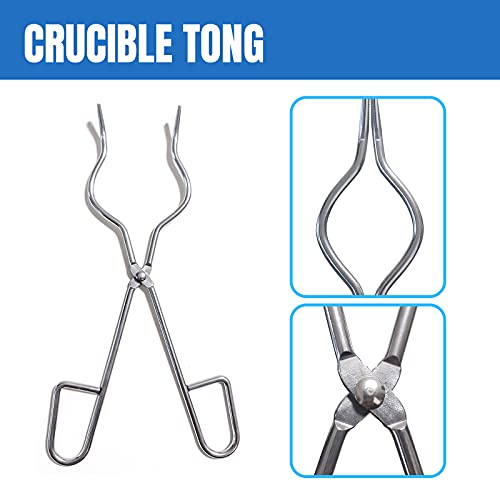 Scientific Lab Tools Pack For Basic Starter, Chemistry Set - Crucible Tongs Lab Spatula Scoop U-Shape Spoon Test Tube Clamps Stainless Steel Forceps Tweezers #TOP5