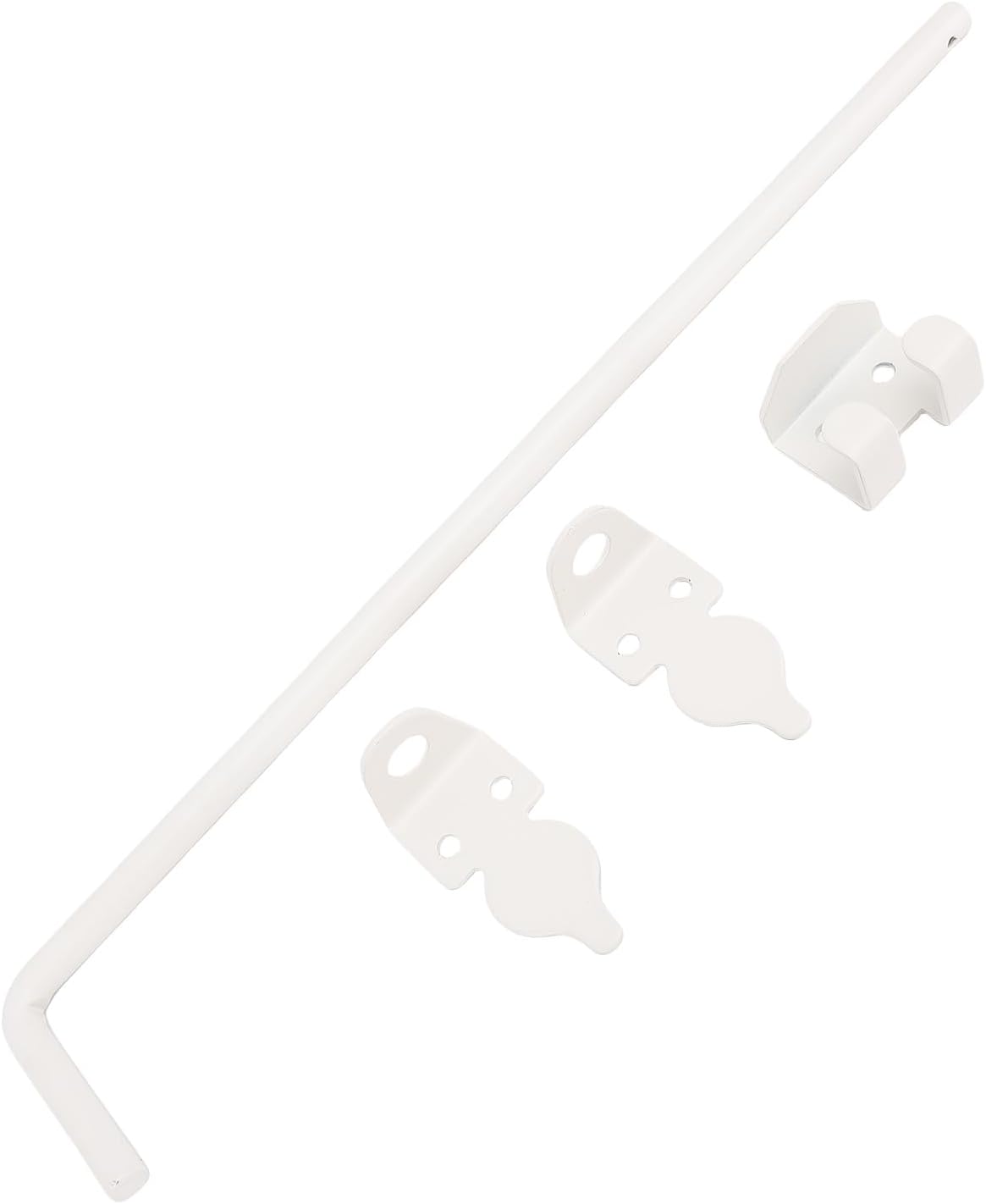 YWBL-WH 18 Inch Heavy Duty Cane, Gate Drop Rod Ground Latch for Wood Metal Fences Gates, with Solid Steel Construction and Powder Coating