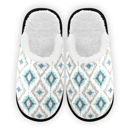 Painted Bohemian Green Gradient Slippers For Women Men Soft Memory Foam Non-Slip Design Winter Indoor House Shoes Travel Slipper