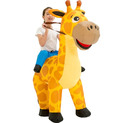 Disfraz inflable de jirafa para niños miniatura 5