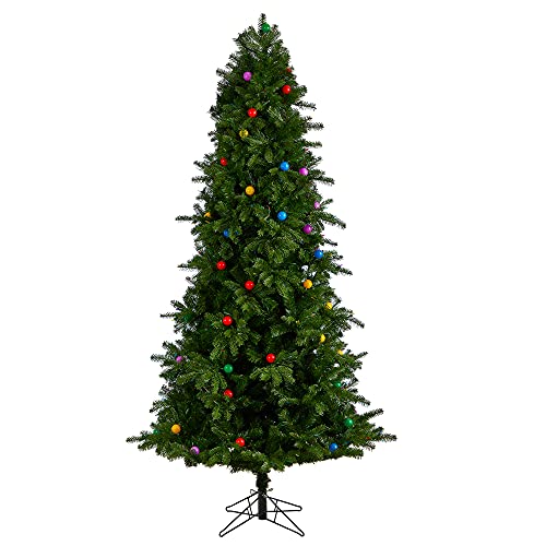 Nearly Natural 7.5ft. Montana Mountain Fir Artificial Christmas Tree with 650 Multi Color LED Lights and Instant Connect Technology, 60 Globe Bulbs and 1402 Bendable Branches by Nearly Natural - Image 3