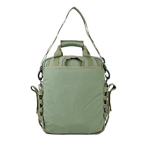 Image of OLIVE PLANET'S Unisex Army Laptop Backpack for Soldiers | 3-Way Carry Bag | Handbag | Sling Bag | Messenger Bag | 15-Inch Laptop Bag | Nylon Bags | Olive Green | 15 Inch