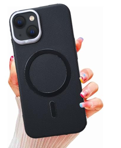 Image of Polycarbonate Ultra-Hybrid Back Cover Case for iPhone 13 Compatible with Mag SFE | Camera Protection | Hard Matte Shockproof Back Cover for iPhone 13 (Black)