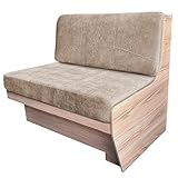 SHADEPLUS RV Dinette Cushions - Replacement Camper Cushions with High Density Foam, Including 1 Backrest & 1 Bench, 42'' Camel