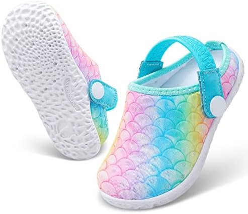 Fires Girls Garden Clogs Kids Clogs Toddlers Beach Pool Slippers Water Shoes Sandals Barefoot Kids Aqua Socks Lightweight Quick Dry Indoor Outdoor pinkfishscale 10.5-11.5 Little Kid