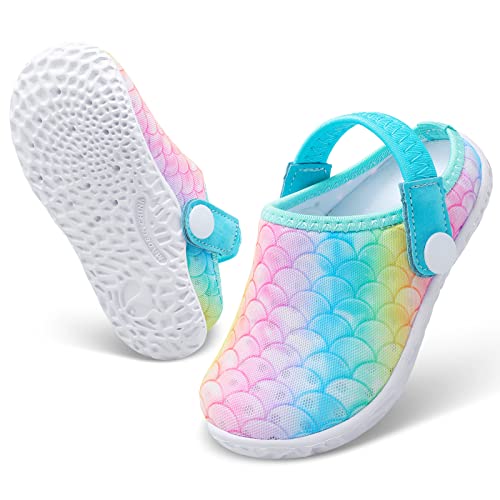 Fires Kids Girls Classic Garden Clogs Toddlers Summer Water Shoes Beach Sandals Slippers With Cartoon Lightweight Quick Dry Outdoor Indoor Pinkfishscale 6.5-7 Toddler #TOP14