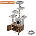 Cat Litter Box Enclosures with Cat Tree - Hidden Litter Box Furniture with Cat Tower - Litter Box Cabinet with Scratching Post and Hammock