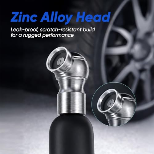 Image of Lifelong Tyre Pressure Gauge | Backlit LCD | Zinc Alloy Head | 0-150 PSI | Portable Tyre Pressure Monitoring for Car, Bike, Motorcycle & Truck Tyres | Black