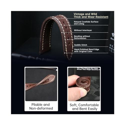Bracelet de montre en cuir véritable pour remplacer un fermoir usé - 5