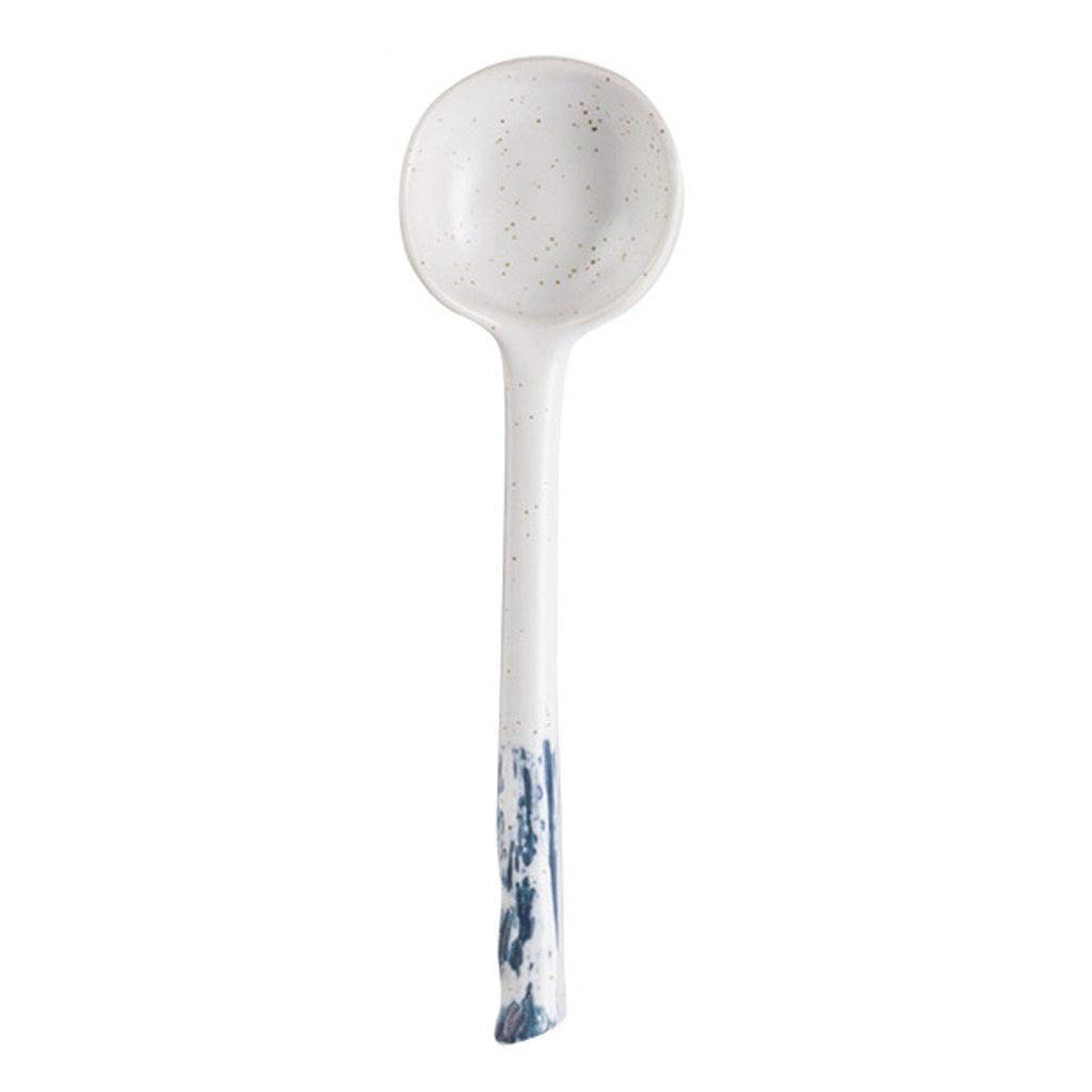 Cuillère Créative en Céramique pour Restaurant, Petite Cuillère À Riz, Cuillère À Café, Cuillère en Porcelaine Japonaise, Ensemble De 10 Pièces, 4 Couleurs, Cuillère À So（D）