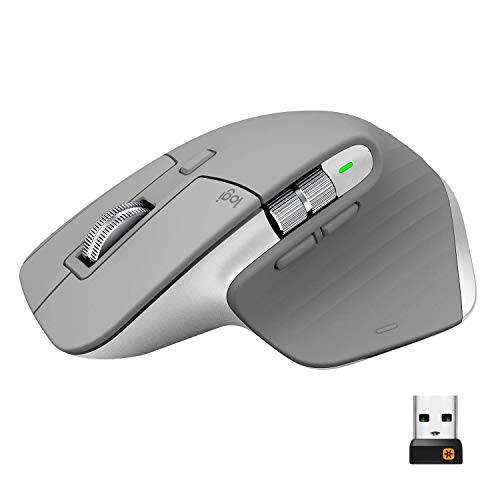 Image of (Refurbished) Logitech MX Master 3 Advanced Wireless Mouse - Ultrafast Scrolling, 4000 DPI, Use on Any Surface, Ergonomic & Customisable, USB-C Quick Charging, Bluetooth, PC /Mac /iPad /Linux Compatible-Mid Grey