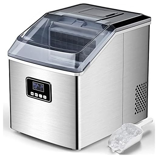 Ice Maker Machine Countertop, 40Lbs/24H Auto Self-Cleaning, 24 pcs Ice Cube in 13 Mins, FREE VILLAGE Portable Compact Ice Cube Maker, With Ice Scoop & Basket, Ideal for Home/Kitchen/Office/Bar, Silver