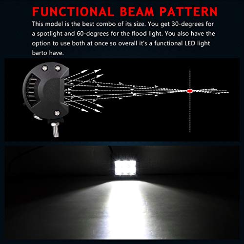 Auxtings 10 Piece 4 Inch 18W Spot Led Work Light Bar Driving Lamp For Jeep Off Road Cabin Boat Suv Truck Car Atv Vehicles Marin #TOP5