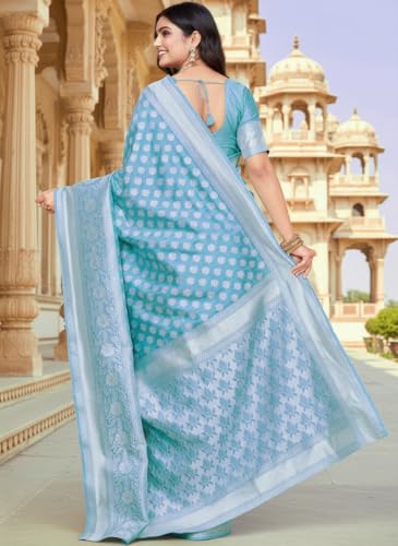 Image of Glory Sarees Women's Woven Pure Soft Kanjivaram Silk Saree Banarasi Style With Blouse Piece for Wedding