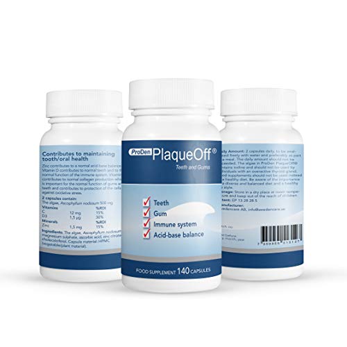 ProDen PlaqueOff Teeth and Gums Capsules 140 Tablets, for Human Use, Bad Breath, Plaque, Tartar