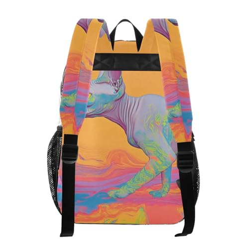 Clear Backpack Cat Hairless Art, PVC Transparent Bag with Large Capacity for Boys, Girls, Men, Women, See Through Bookbag for School Work College Travel3