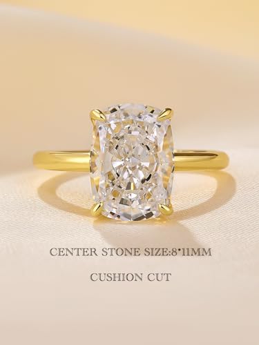 4.5CT 5A Grade Cushion Cut Zirconia Engagement Ring for Women, 18K White Gold Plated Sterling Silver Promise Ring2