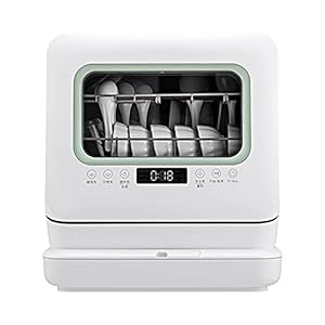 YXZN Tafelopzet-vaatwasser, vrijstaande mini-vaatwasser met 5 dekbedden, led-display, touch-bediening, fruitwasfunctie