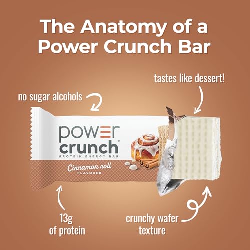 Image of Power Crunch Protein Energy Wafer Bars, Cinnamon Roll, 1.4 Ounce (12 Count)