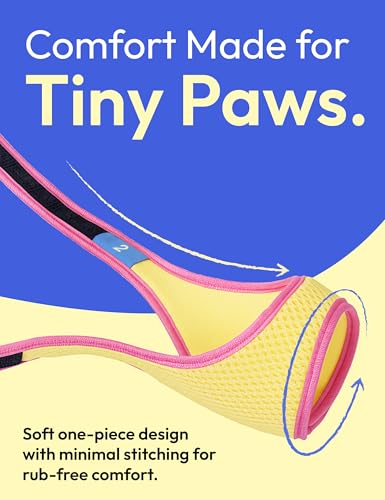 Image of Dog Muzzle, Breathable Mesh Muzzle for Small Sized Dogs, Soft Muzzles to Prevent Biting, Adjustable Comfort Fit, Training Allows Panting and Drinking(Warm Yellow, 2)