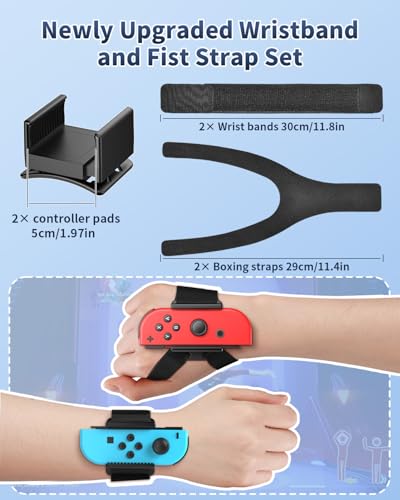 Pulseira 6 em 1 para Just-Dance 2025, pulseira de mão atualizada para jogos esportivos Nintendo Swit