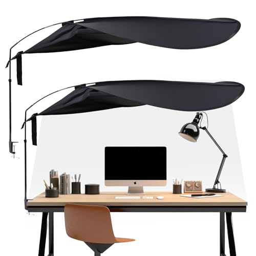 Ayuanb 62''Adjustable Office Cubicle and Desk Shade, Cubicle Shade, Adjustable Working Office Cubicle Accessories, Foldable Plastic Privacy Canopy, Blocks Light, Glare Reduction, Black
