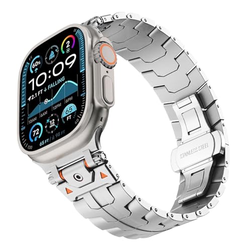 Bracelet en métal Iron-Man pour Apple Watch S10 46mm en acier inoxydable coloris argent