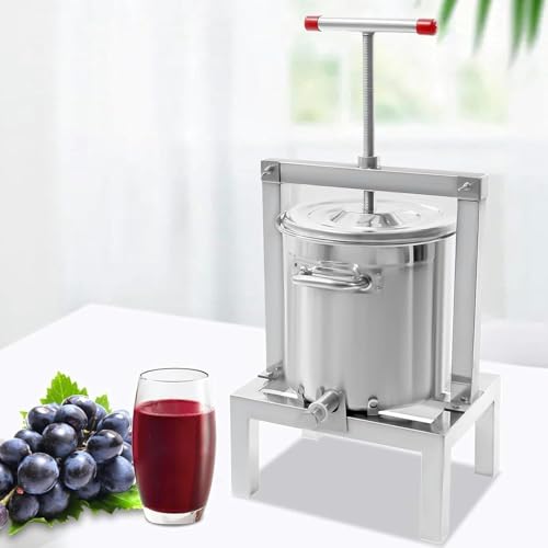 DARZYS Fruit Wine Press, Fruit Press, Fruit Wine Press Stainless Steel Manual Barrels Press for Juice Making for Wine/Carrot/Orange/Berry/Vegetables
