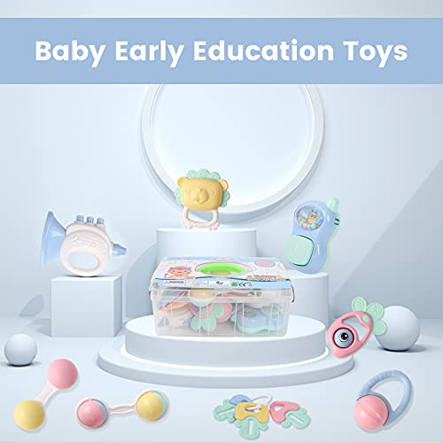 Cuterabit 13Pcs Baby Rattles 0-6 Months, Baby Teething Toys With Storage Case, Infant Toys 0-3-6-12 Months, Baby Girl Toys, Best Newborn Gift For Babies Boy Girl #TOP1