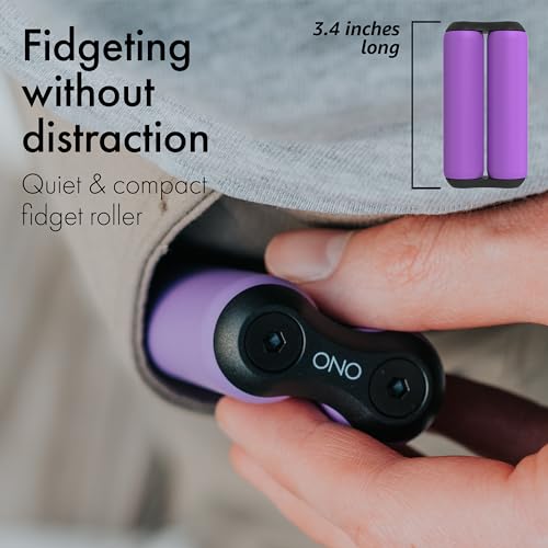 Image of ONO Roller - Handheld Fidget Toy for Adults | Help Relieve Stress, Anxiety, Tension | Promotes Focus, Clarity | Compact, Portable Design (Purple, Full Size - ABS Plastic)
