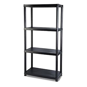 Addis 516571 4 Plank Opslag, Zwart, 30,5 cm