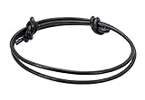 Hergestellt aus einem Stück echte schwarze Lederschnur geknotet in diesem kühlen Armband Armband.
